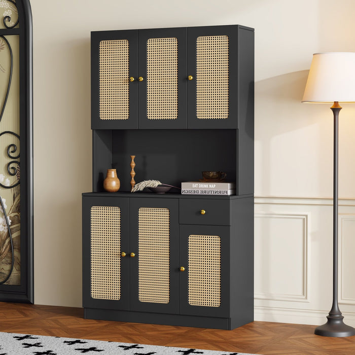 Rattan - Highboard mit 6 Türen und Schublade - YB - 323687689BAA - 11 - Yorbay.de