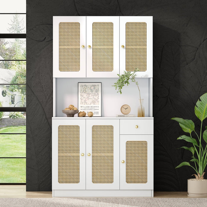 Rattan - Highboard mit 6 Türen und Schublade - YB - 323687688WAA - 13 - Yorbay.de