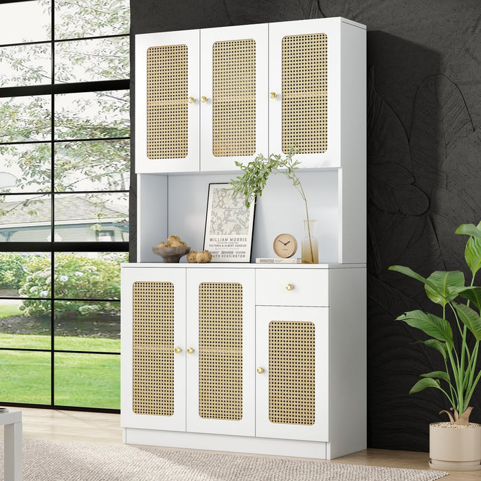 Rattan - Highboard mit 6 Türen und Schublade - YB - 323687688WAA - 20 - Yorbay.de