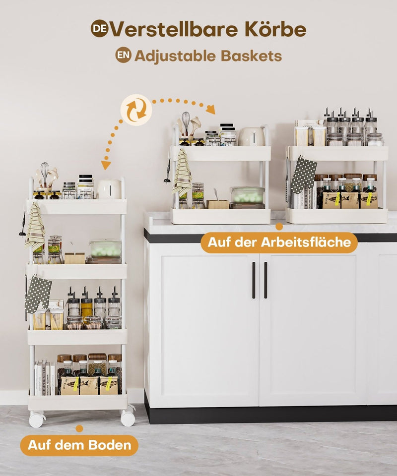 Yorbay schmaler 4 - stufiger Rollwagen mit Rollen für Nischen - YB140-T095A - 5 - Yorbay.de