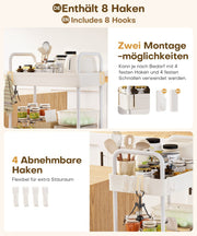 Yorbay schmaler 4 - stufiger Rollwagen mit Rollen für Nischen - YB140-T095A - 7 - Yorbay.de