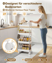 Yorbay schmaler 4 - stufiger Rollwagen mit Rollen für Nischen - YB140-T095A - 8 - Yorbay.de