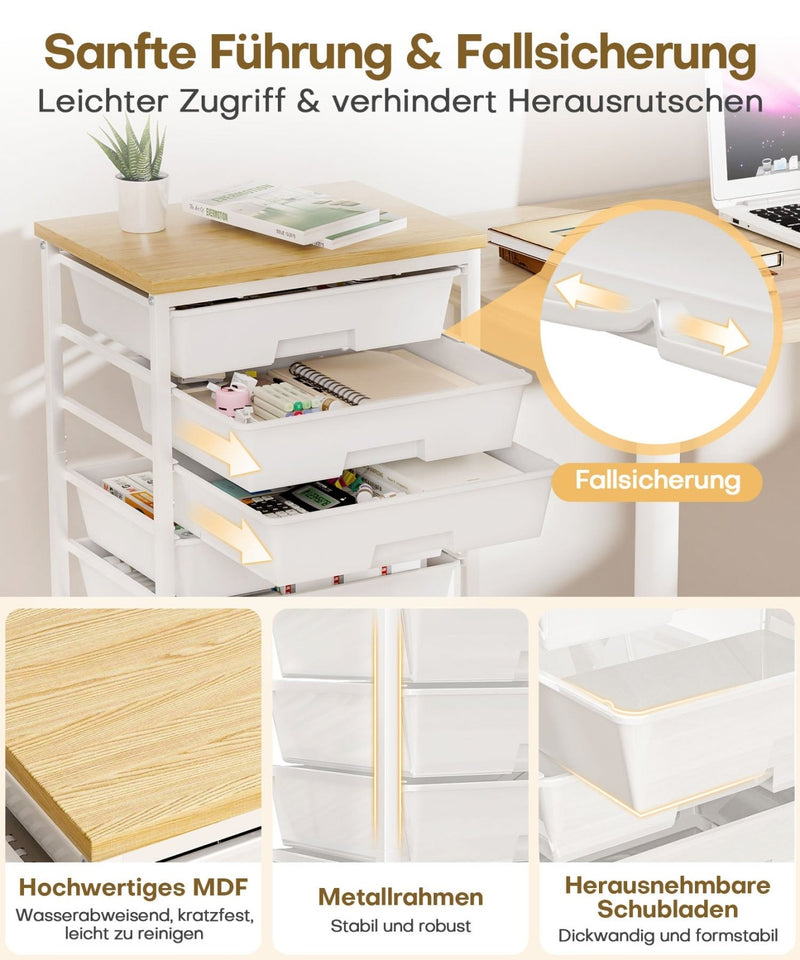 Yorbay Rollwagen mit 8 Schubladen, 38,5 × 28,5 × 77 cm - YS024-T103 - 4 - Yorbay.de