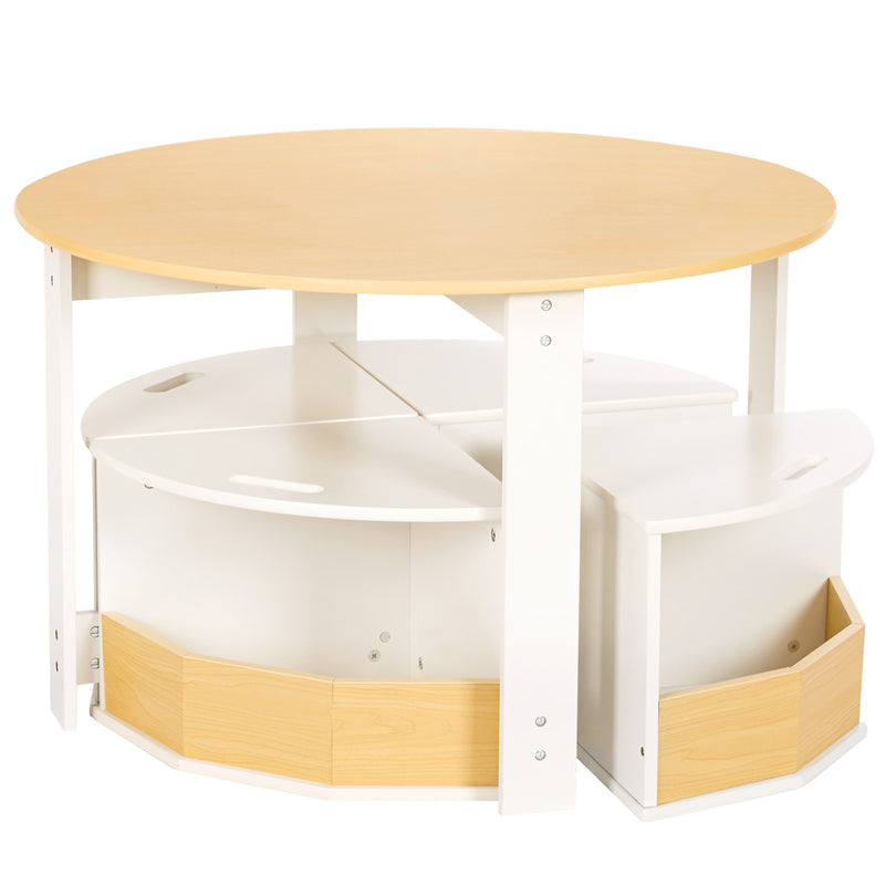 Yorbay runder Kindertisch Set Natur - YB030-D033 - 5 - Yorbay.de