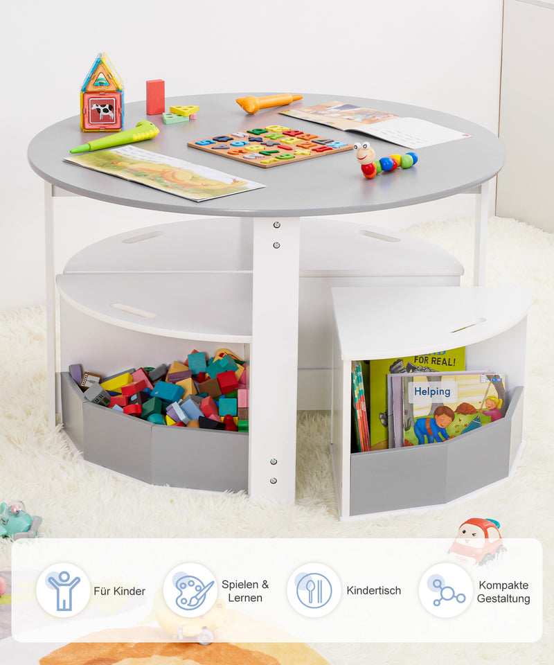 Yorbay runder Kindertisch Set Grau - YB030-D034 - 15 - Yorbay.de