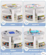 Yorbay runder Kindertisch Set Grau - YB030-D034 - 14 - Yorbay.de