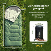 Yorbay Schlafsack 4 Jahreszeiten - 5°C - 10°C, 220×75 cm - YP030-W030 - 3 - Yorbay.de