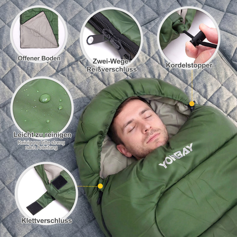 vier jahreszeiten schlafsack Schlafsack 4 Jahreszeiten -5°C -10°C, wasserdicht, 220×75 cm — Yorbay.de