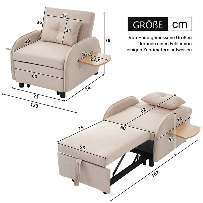 Einzel - Schlafsofa mit 3 - in - 1 - Design – Sessel, Liegestuhl & Bett - YB - WF228385388B - 3 - Yorbay.de