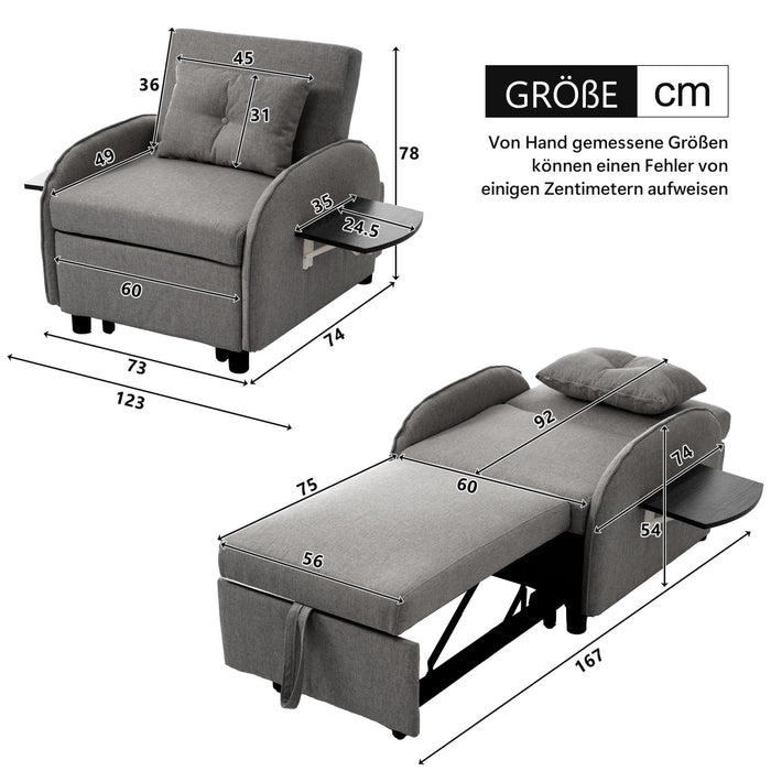 Einzel - Schlafsofa mit 3 - in - 1 - Design – Sessel, Liegestuhl & Bett - YB - WF228385388D - 11 - Yorbay.de