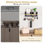 Yorbay Schlüsselbrett mit 7 Haken und Holzablage - YB079-T130 - 27 - Yorbay.de