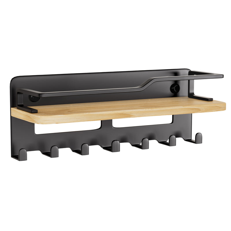 Yorbay Schlüsselbrett mit 7 Haken und Holzablage - YB079 - T066 - 1 - Yorbay.de