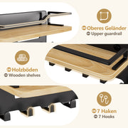 Yorbay Schlüsselbrett mit 7 Haken und Holzablage - YB079 - T066 - 4 - Yorbay.de