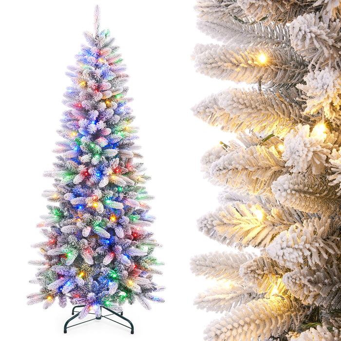 Yorbay schmaler künstlicher Weihnachtsbaum mit 10 Lichtmodi: Warmweiß & Buntlichter für Weihnachtsdeko - O040 - 1 - Yorbay.de