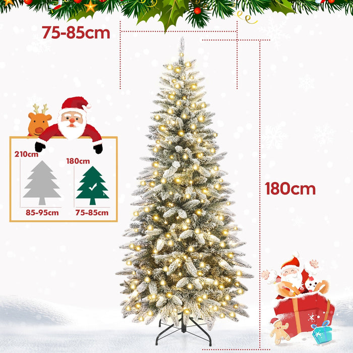 Yorbay schmaler künstlicher Weihnachtsbaum mit 10 Lichtmodi: Warmweiß & Buntlichter für Weihnachtsdeko - O040 - 4 - Yorbay.de