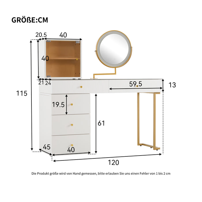 Schminktisch mit Spiegel und Schubladen N657P19281718W_3