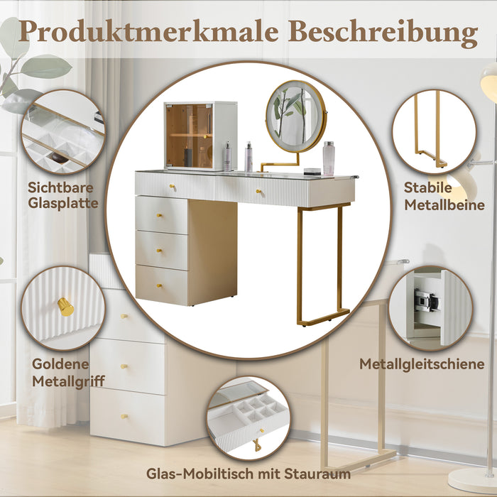 Schminktisch mit Spiegel und Schubladen N657P19281718W_4