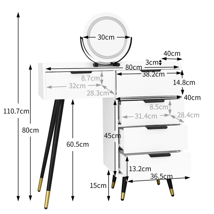 Schminktisch mit Spiegel mit Schubladen N634P1749190W_3