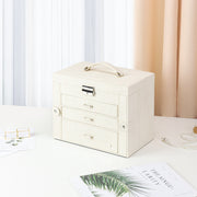 Yorbay Schmuckkästchen aus Kunstleder mit 3 Schubladen und Mini-Box