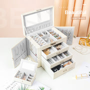 Yorbay Schmuckkästchen aus Kunstleder mit 3 Schubladen und Mini-Box - B31 - 3 - Yorbay.de