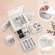 Yorbay Schmuckkästchen aus Kunstleder mit 3 Schubladen und Mini-Box - B31 - 4 - Yorbay.de