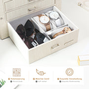 Yorbay Schmuckkästchen aus Kunstleder mit 3 Schubladen und Mini-Box - B31 - 5 - Yorbay.de