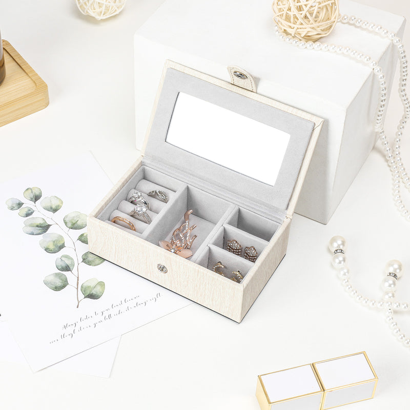 Yorbay Schmuckkästchen aus Kunstleder mit 3 Schubladen und Mini-Box - B31 - 7 - Yorbay.de