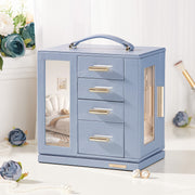 Yorbay Schmuckkästchen mit 360° Drehung, Klarem Schaufenster und 9 Schubladen - SL008-C150 - 26 - Yorbay.de