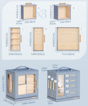Yorbay Schmuckkästchen mit 360° Drehung, Klarem Schaufenster und 9 Schubladen - SL008-C144 - 9 - Yorbay.de