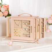 Yorbay Schmuckkästchen mit 360° Drehung, Klarem Schaufenster und 9 Schubladen - SL008-C150 - 25 - Yorbay.de