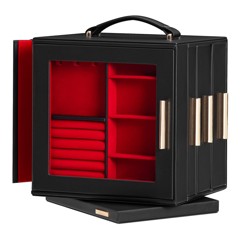 Yorbay Schmuckkästchen mit 360° Drehung, Klarem Schaufenster und 9 Schubladen - SL008-C150 - 28 - Yorbay.de