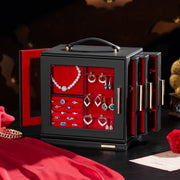 Yorbay Schmuckkästchen mit 360° Drehung, Klarem Schaufenster und 9 Schubladen - SL008-C150 - 32 - Yorbay.de