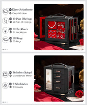 Yorbay Schmuckkästchen mit 360° Drehung, Klarem Schaufenster und 9 Schubladen - SL008-C150 - 30 - Yorbay.de