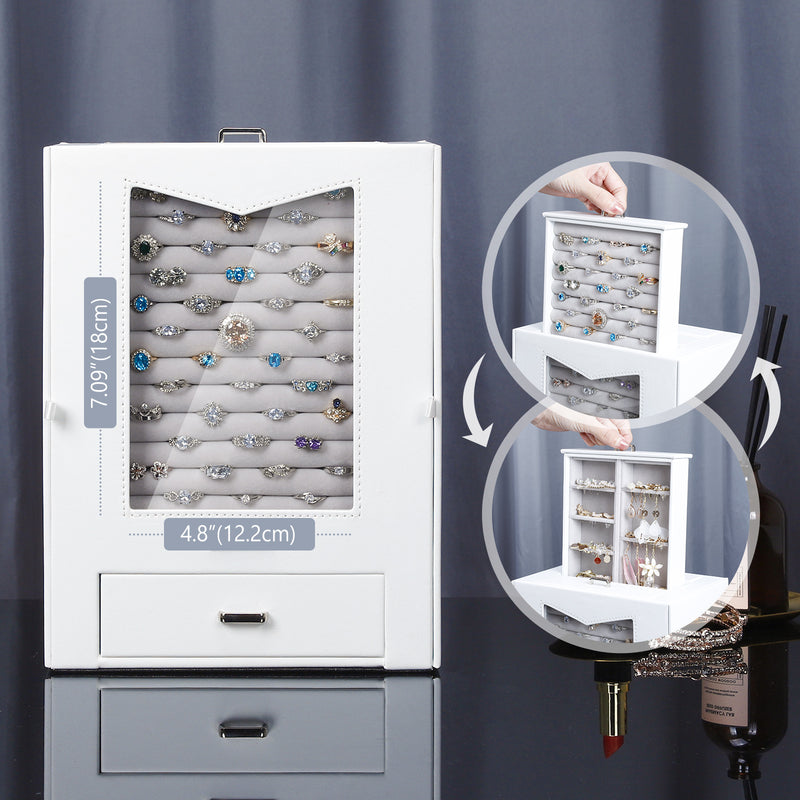 Yorbay Schmuckkästchen mit Glasfenster & Schubladen - B77 - 5 - Yorbay.de