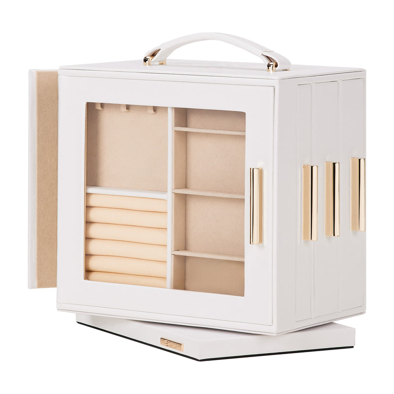 Yorbay Schmuckkästchen mit 360° Drehung, Klarem Schaufenster und 9 Schubladen - SL008-C144 - 1 - Yorbay.de