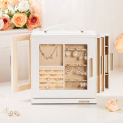 Yorbay Schmuckkästchen mit 360° Drehung, Klarem Schaufenster und 9 Schubladen - SL008-C144 - 2 - Yorbay.de