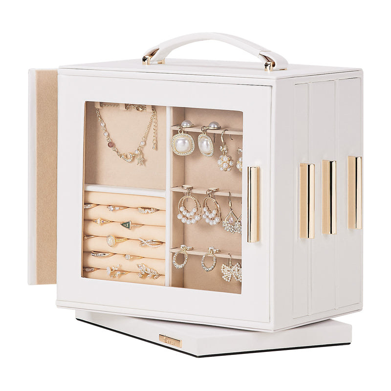 Yorbay Schmuckkästchen mit 360° Drehung, Klarem Schaufenster und 9 Schubladen - SL008-C144 - 8 - Yorbay.de