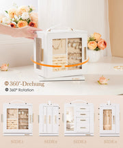 Yorbay Schmuckkästchen mit 360° Drehung, Klarem Schaufenster und 9 Schubladen - SL008-C144 - 4 - Yorbay.de