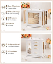 Yorbay Schmuckkästchen mit 360° Drehung, Klarem Schaufenster und 9 Schubladen - SL008-C144 - 5 - Yorbay.de