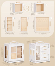 Yorbay Schmuckkästchen mit 360° Drehung, Klarem Schaufenster und 9 Schubladen - SL008-C144 - 3 - Yorbay.de