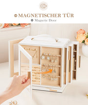 Yorbay Schmuckkästchen mit 360° Drehung, Klarem Schaufenster und 9 Schubladen - SL008-C144 - 7 - Yorbay.de