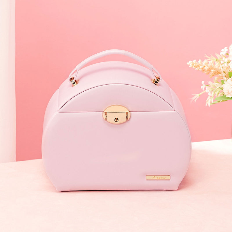 Yorbay Runder Schmuckkoffer aus Kunstleder mit Handgriff Weiß - SL003-C064 - 7 - Yorbay.de