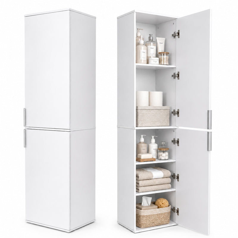 Yorbay Schmaler Hochschrank mit 2 Türen & 5 Fächern, 184 cm hoch