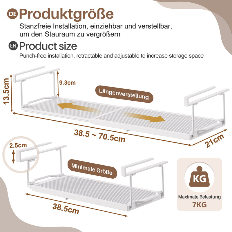Yorbay ausziehbares Hängeregal 38,5–70,5 cm - YB076 - T062 - 11 - Yorbay.de