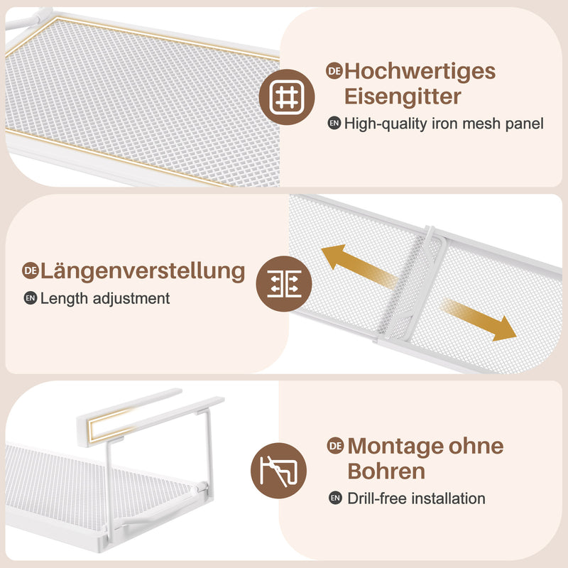 Yorbay ausziehbares Hängeregal 38,5–70,5 cm - YB076 - T062 - 12 - Yorbay.de