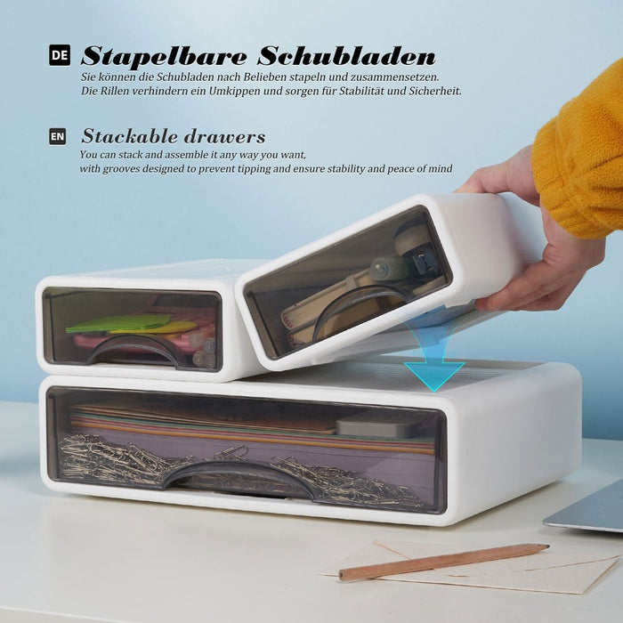 Yorbay stapelbare Schreibtisch - Organizer im Set aus Kunststoff - YB019 - E007 - 16 - Yorbay.de