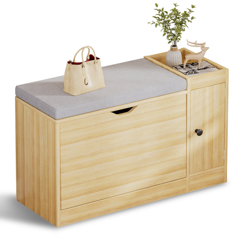 Yorbay Schuhbank mit Stauraum und Sitzkissen, 80 × 30 × 50 cm - YW003-D070 - 9 - Yorbay.de