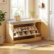 Yorbay Schuhbank mit Stauraum und Sitzkissen, 80 × 30 × 50 cm - YW003-D070 - 2 - Yorbay.de