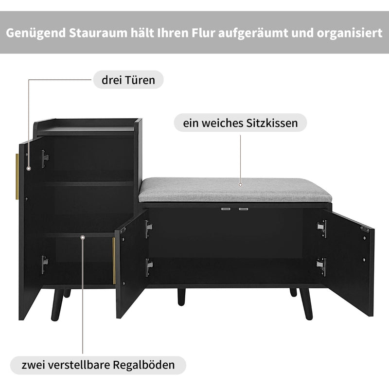 Schuhbank mit Türen und Sitzfläche - YB-WF318094AAA - 8 - Yorbay.de