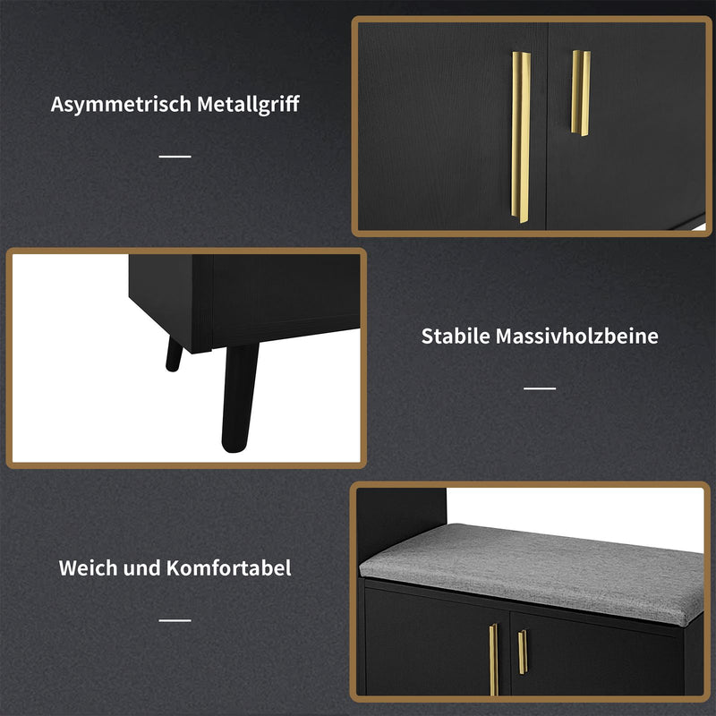 Schuhbank mit Türen und Sitzfläche - YB-WF318094AAA - 11 - Yorbay.de